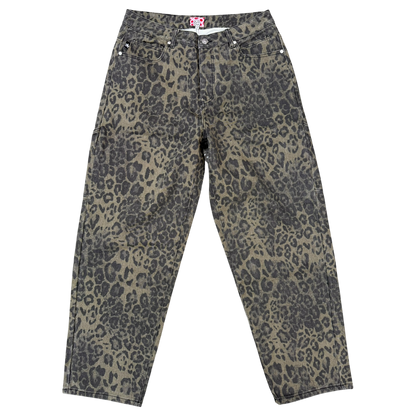 OLIVE LEOPARD STAR JEANS