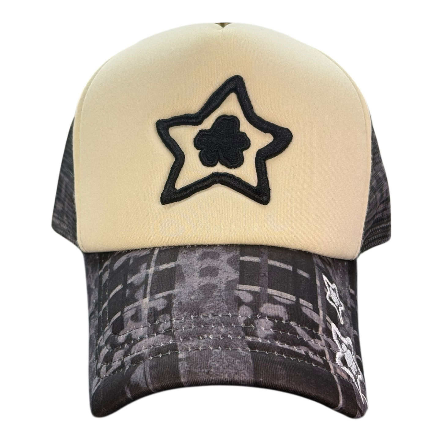 FOAM TRUCKER HAT LEOPARD BLACK
