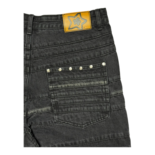 LAYERED STAR JEANS BLACK