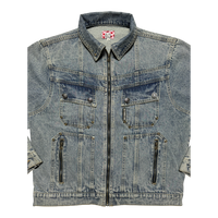 DENIM ZIP UP BLUE