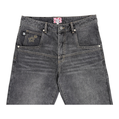 BLACK NORMAL FIT DROP JEANS