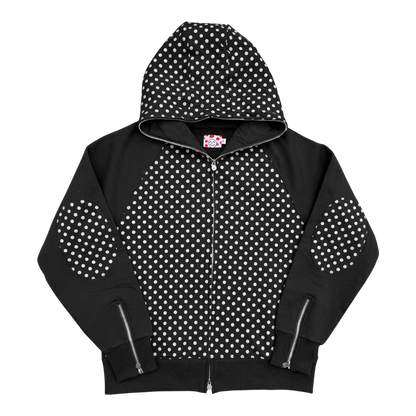 BLACK POLKADOT HOODIE