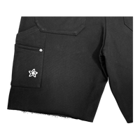 LEOPARD SWEAT SHORTS BLACK