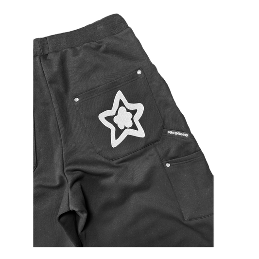 LEOPARD SWEATPANTS BLACK