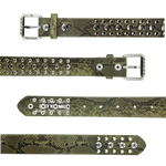 STUDDED SNAKE BELT OLIVE