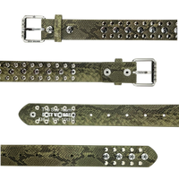 STUDDED SNAKE BELT OLIVE