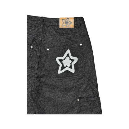 LEOPARD STAR JEANS BLACK
