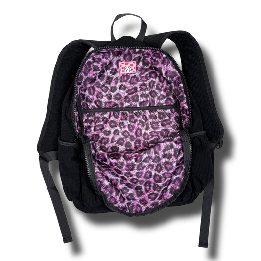 BLACK CORDUROY BACKPACK