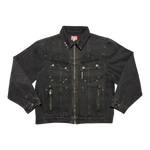 DENIM ZIP UP BLACK