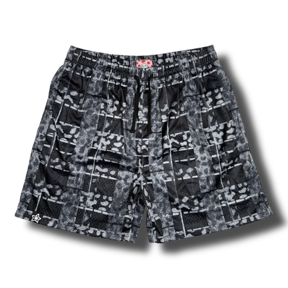LEOPARD PLAID MESH SHORTS
