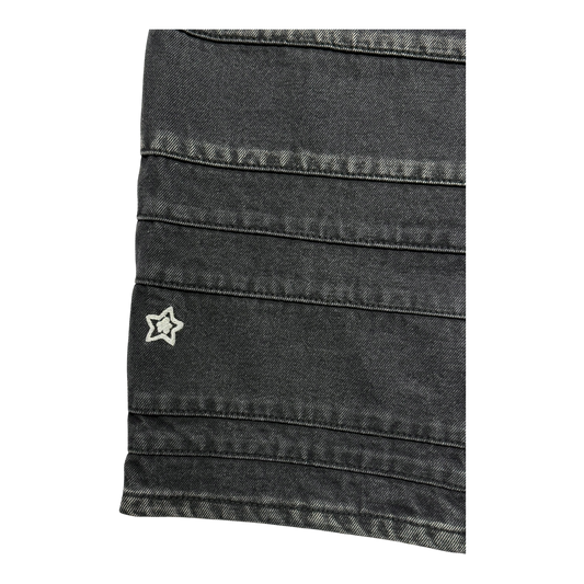 LAYERED STAR JEANS BLACK