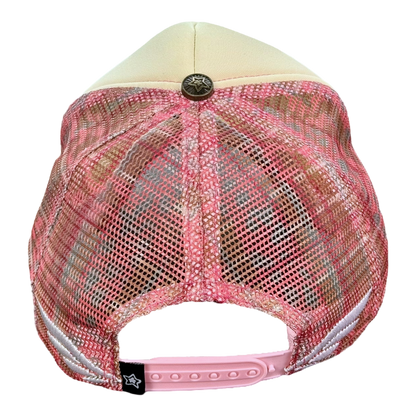 FOAM TRUCKER HAT LEOPARD PINK