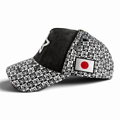 BLACK CHECKER TRUCKER HAT