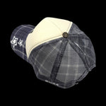 FOAM TRUCKER HAT PLAID BLUE
