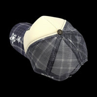 FOAM TRUCKER HAT PLAID BLUE