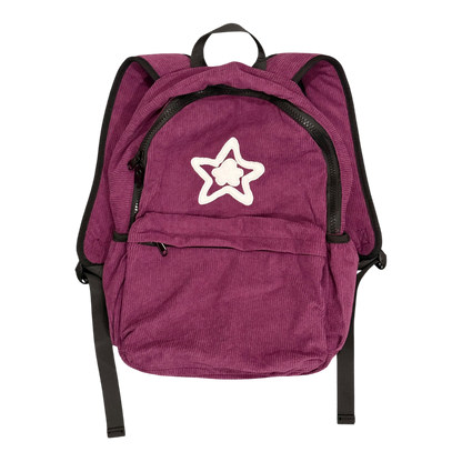 PURPLE CORDUROY BACKPACK
