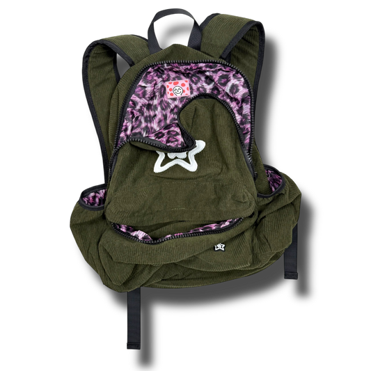 OLIVE CORDUROY BACKPACK