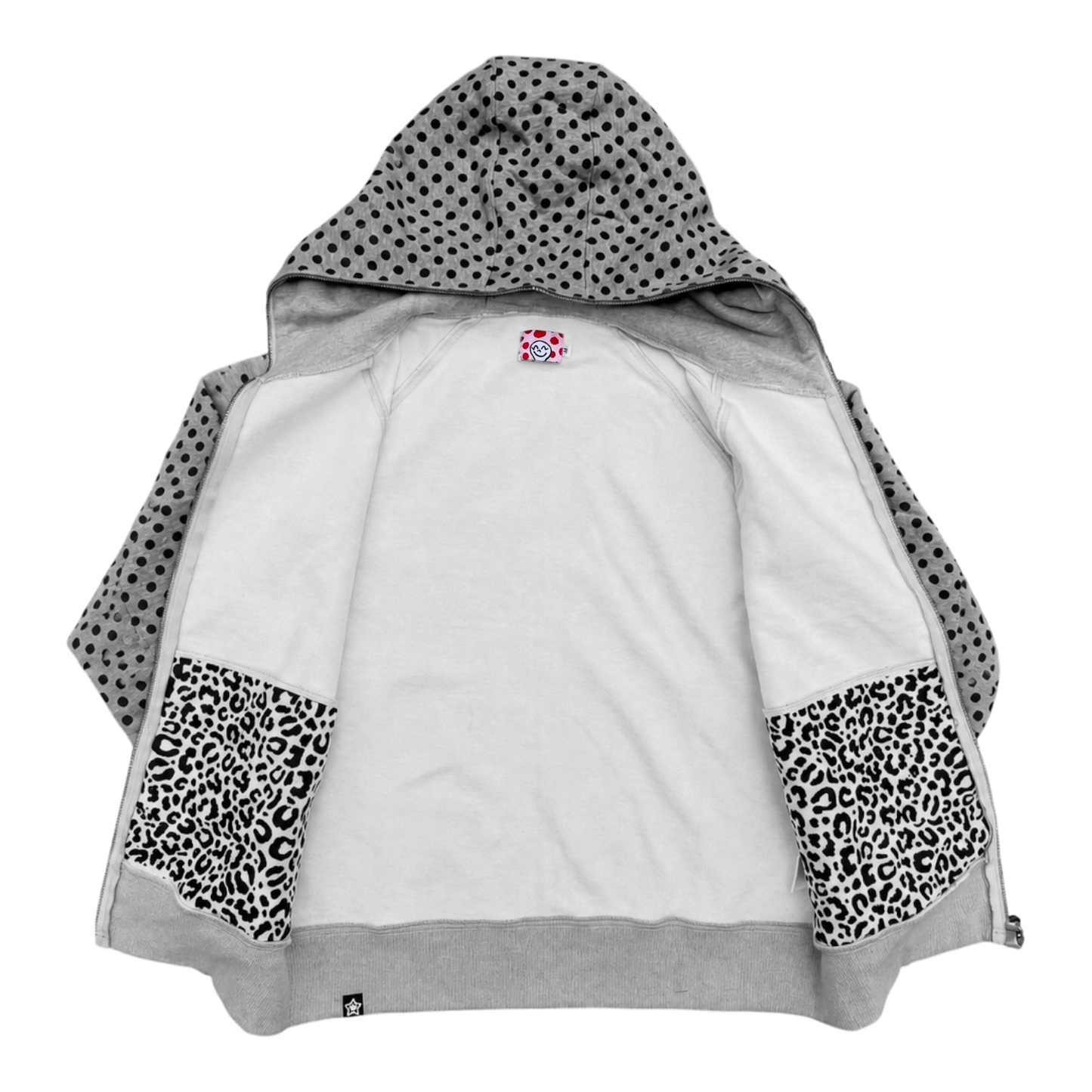 GREY POLKADOT HOODIE