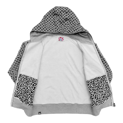 GREY POLKADOT HOODIE