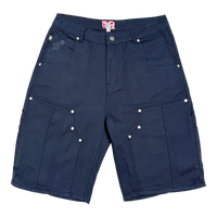 DOUBLE KNEE SEAM JEAN SHORTS NAVY