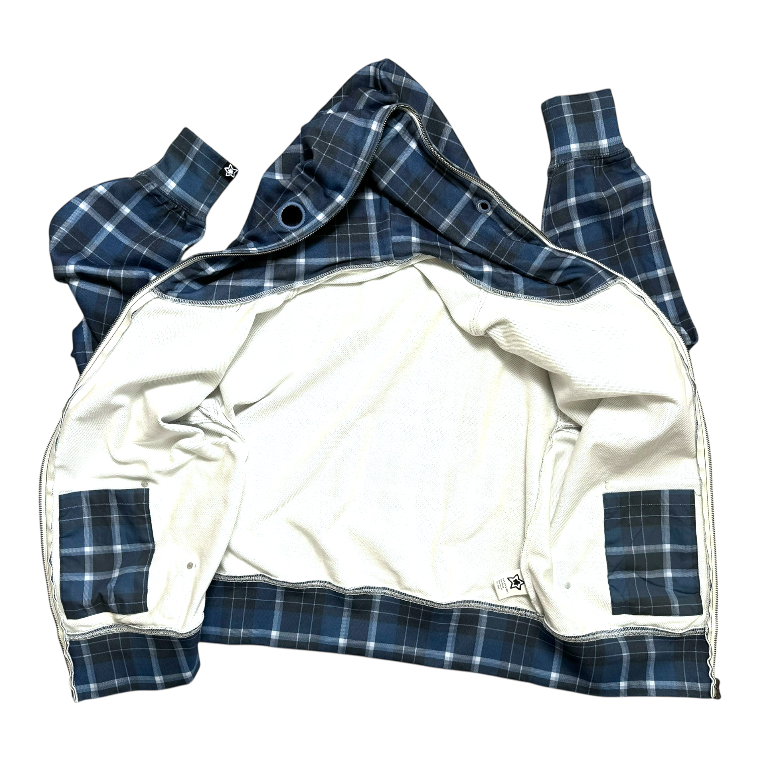 PLAID FULL ZIP BLUE PLAID FULL ZIP BLUE