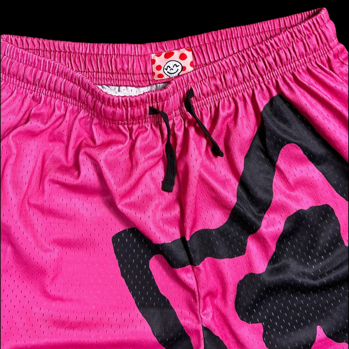 PINK MESH SHORTS