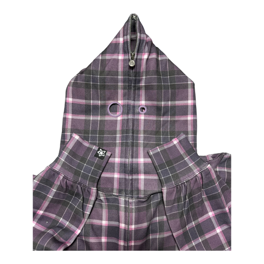 PLAID FULL ZIP PURPLE
