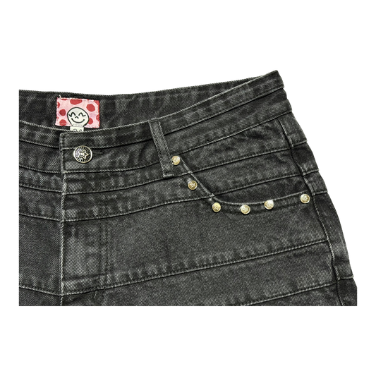 LAYERED STAR JEANS BLACK
