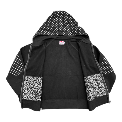 BLACK POLKADOT HOODIE