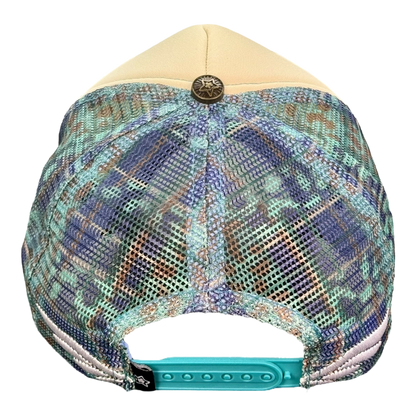 FOAM TRUCKER HAT LEOPARD BLUE