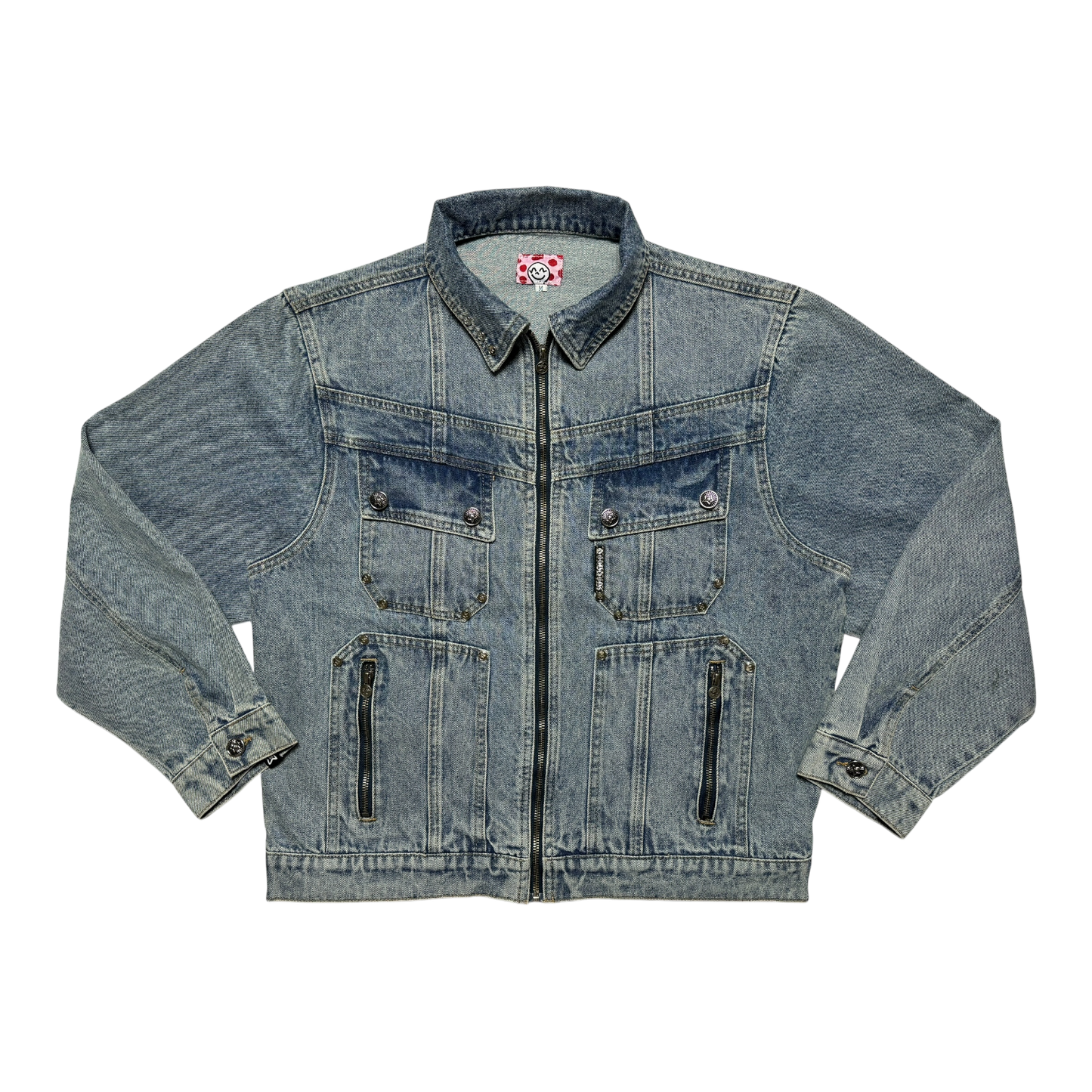 DENIM ZIP UP BLUE