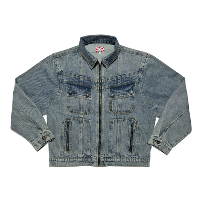 DENIM ZIP UP BLUE