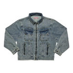 DENIM ZIP UP BLUE