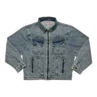 DENIM ZIP UP BLUE