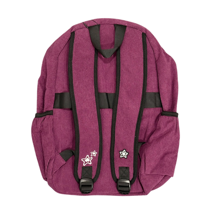 PURPLE CORDUROY BACKPACK