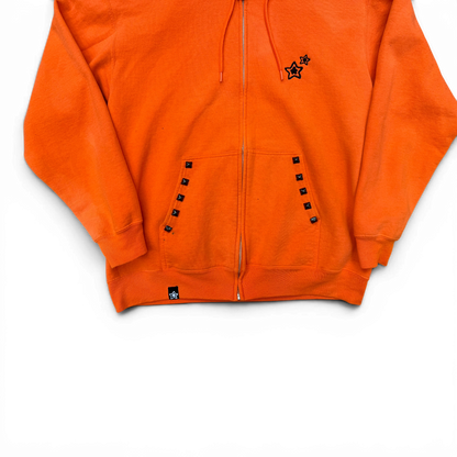ORANGE ZIP UP HOODIE