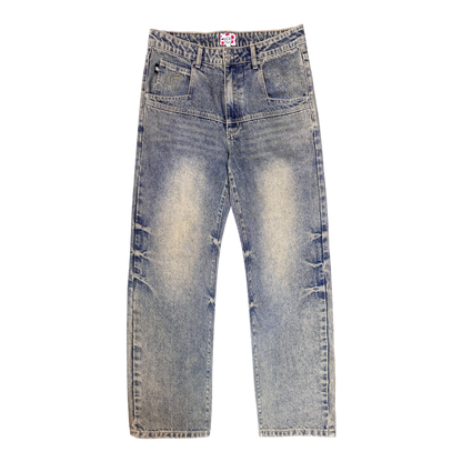 BLUE NORMAL FIT DROP JEANS