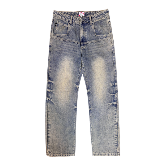 BLUE NORMAL FIT DROP JEANS