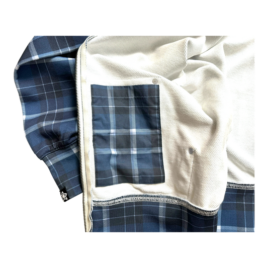PLAID FULL ZIP BLUE