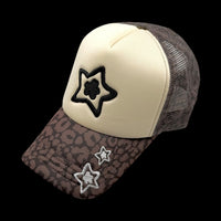 FOAM TRUCKER HAT LEOPARD BROWN