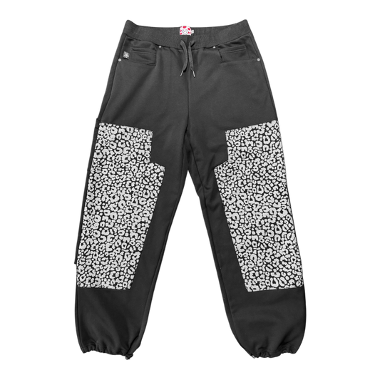 LEOPARD SWEATPANTS BLACK