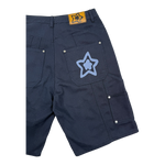 DOUBLE KNEE SEAM JEAN SHORTS NAVY