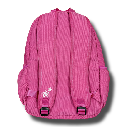 PINK CORDUROY BACKPACK