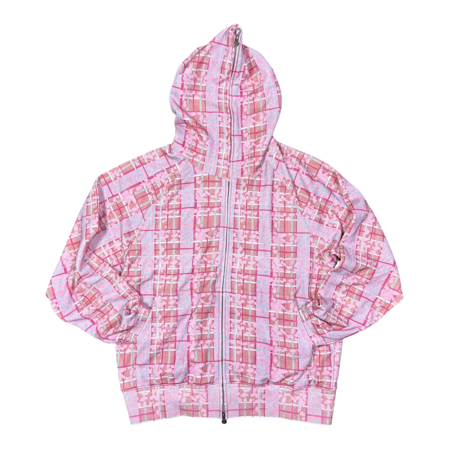 トップス starteam LEOPARD FULL ZIP HOODIE PINK LEOPARD PLAID FULL ZIP HOODIE PINK