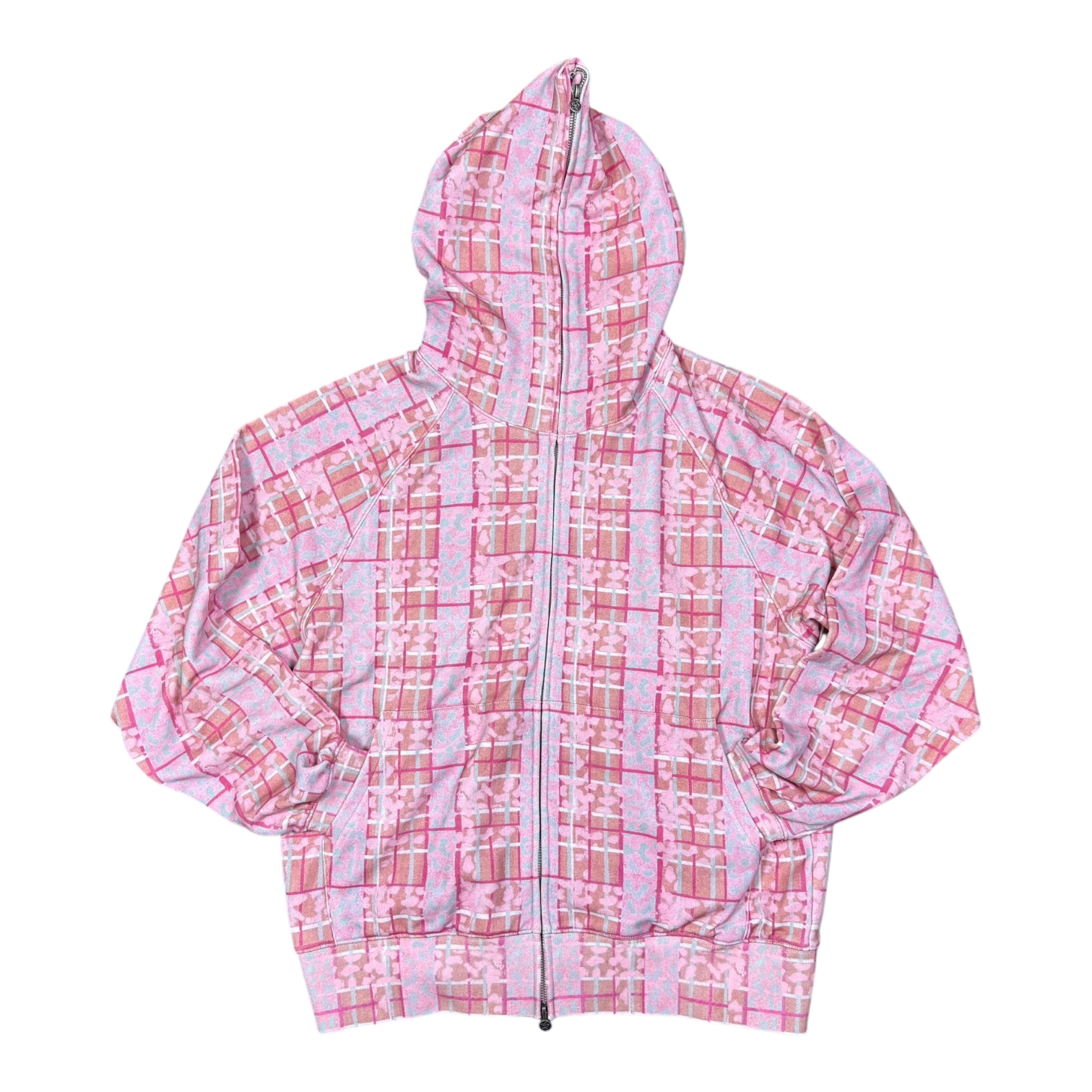 トップス starteam LEOPARD FULL ZIP HOODIE PINK LEOPARD PLAID FULL ZIP HOODIE PINK