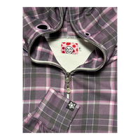 PLAID FULL ZIP PURPLE