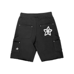 LEOPARD SWEAT SHORTS BLACK