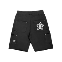 LEOPARD SWEAT SHORTS BLACK