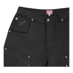 DOUBLE KNEE SEAM JEAN SHORTS BLACK