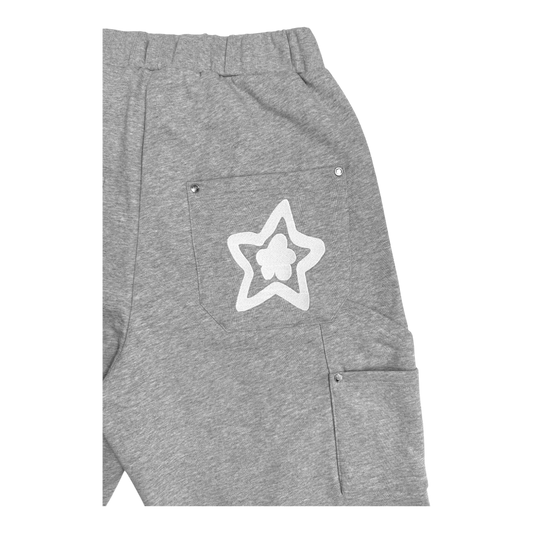 LEOPARD SWEAT SHORTS GREY